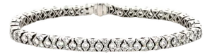 18k White Gold Tennis Bracelet With 5.3ct Mixed-Cut Diamonds 3 Dimensional
