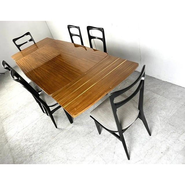 Mid-Century Italian Dining Set, 1950s, Set of 7 For Sale - Image 4 of 9
