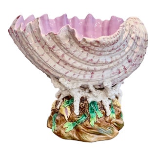 English Majolica George Jones Shell Centerpiece Jardinière, 19th Century For Sale