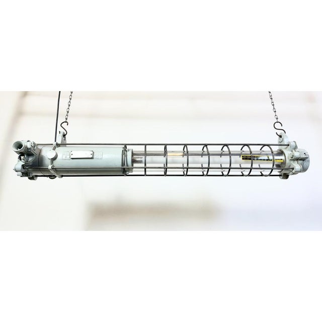 Metal Grey Industrial Hanging Tube Light from Elektrosvit, 1980s For Sale - Image 7 of 18