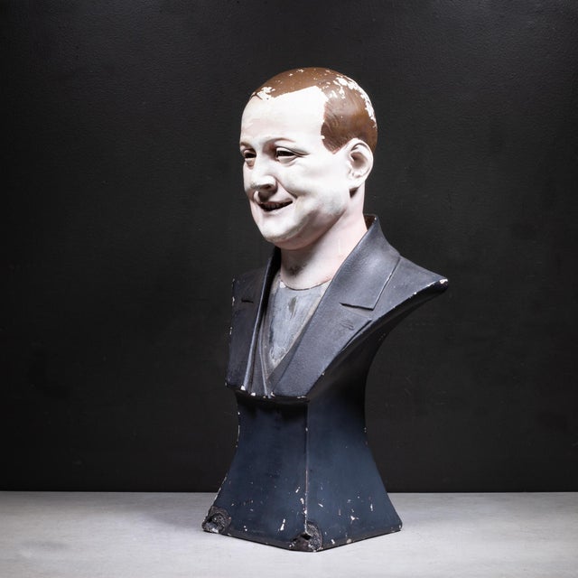 Victorian Antique English Chalkware Mannequin Hat Display Bust c.1880-1930 For Sale - Image 3 of 8