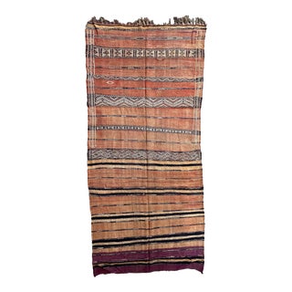1980s Striped Vintage Kilim Rug - 9.3 X 4.27 Ft For Sale