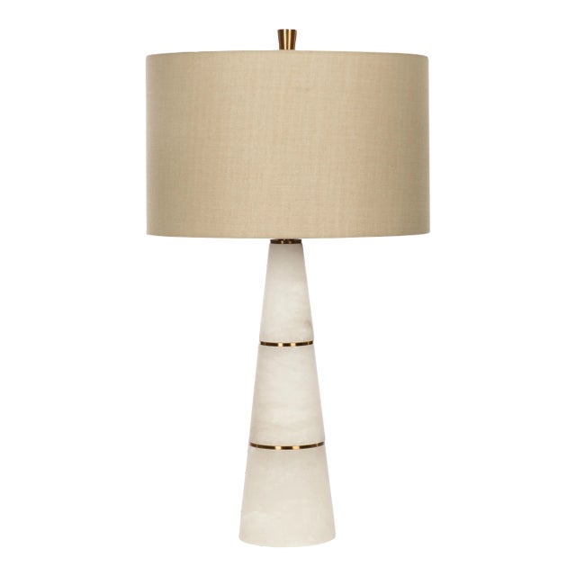 Bradburn Home Volterra Blanca Alabaster Table Lamp For Sale