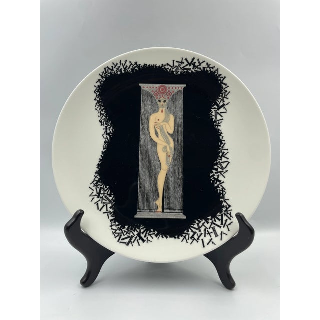 Erté Vintage Erté Bone China Numerals Collection "One" Plate For Sale - Image 4 of 8