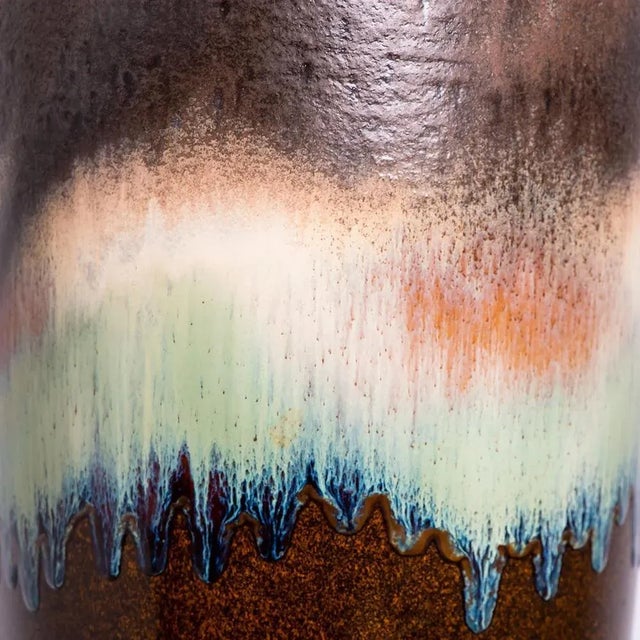 Textile Ceramic Large Table Lamp attributed to René Houben, 1970s For Sale - Image 7 of 11