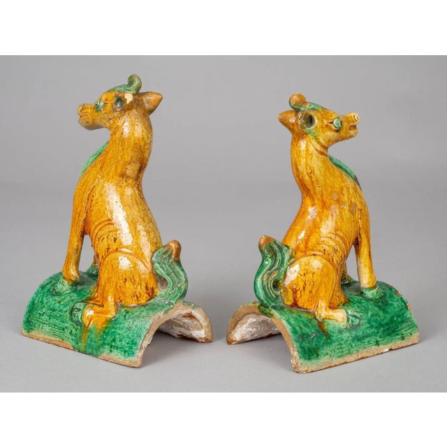 Chinese Qing Guangxu Horse Roof Tiles - a Pair For Sale - Image 4 of 9