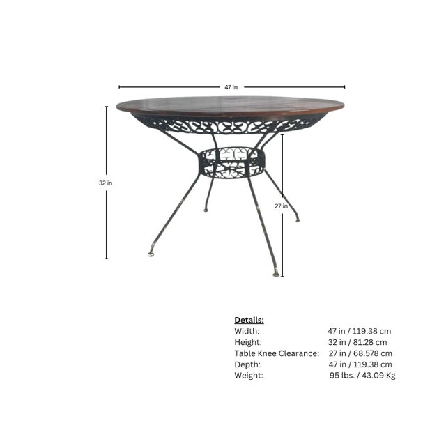 1950s Mid-Century Modern Patio Grenada Style Table & 4 Chairs For Sale - Image 11 of 11