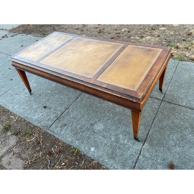The Antique English Regency Mahogany & Leathertop Coffee table is a luxurious and stylish addition to any living room....