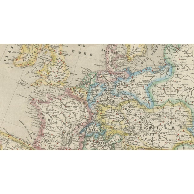 Gold French Map of Europe with Russia, Scandinavia and Balkans from Cortambert, 1864 For Sale - Image 8 of 10
