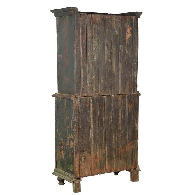 Antique Indian Painted Teakwood Bookcase/Armoire For Sale - Image 4 of 4
