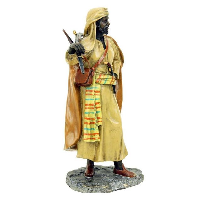 Polychrome Vienna Bronze Arabian Warrior Sculpture For Sale - Image 3 of 8