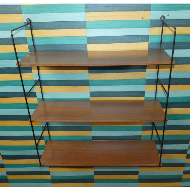 Mid-Century Modern String Shelves in Formica and Black Ladders, 1960s For Sale - Image 12 of 12