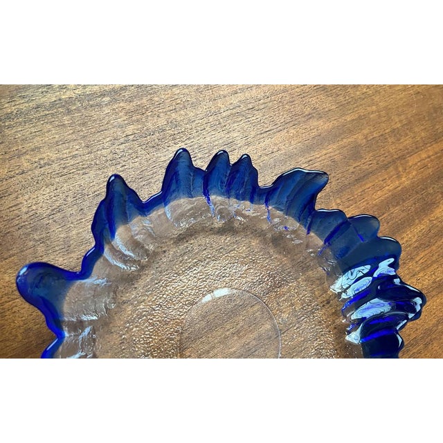 Vintage Art Glass Floral Bowl from Lindshammar, Sweden, 1970s For Sale - Image 4 of 18