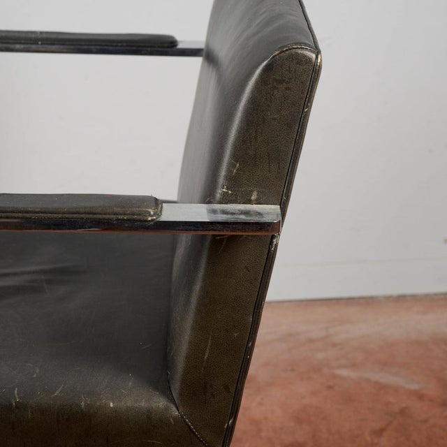Vintage Chair in Polished Stainless Steel with Leather by Mies Van Der Rohe, 1960s For Sale - Image 15 of 18