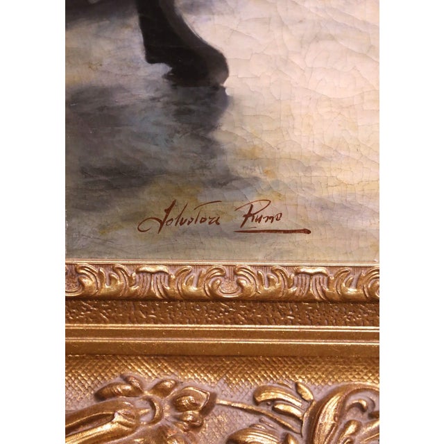 Late 20th Century Italian Oil Painting After Torriglia L’Altalena For Sale - Image 4 of 12