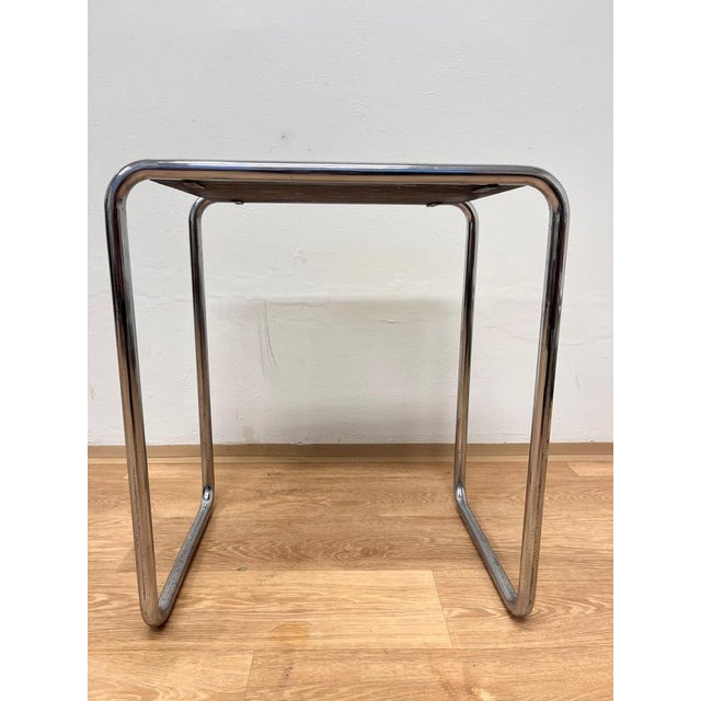 Brown Vintage Bauhaus Chrome Side Table by Marcel Breue, 1930s For Sale - Image 8 of 9