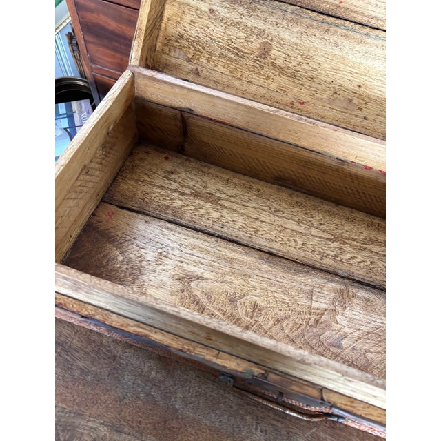 Vintage Mid Twentieth Century Woven Rattan Bamboo Decorative Stacking Suitcase With Brass Fittings For Sale - Image 11 of 11