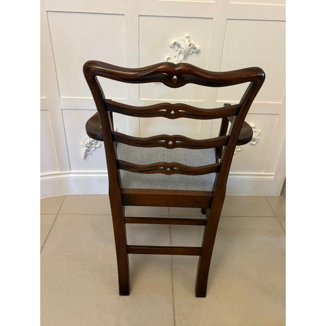 Antique Chippendale Style Ladder Back Dining Chairs in Mahogany, 1900, Set of 12 For Sale - Image 12 of 17