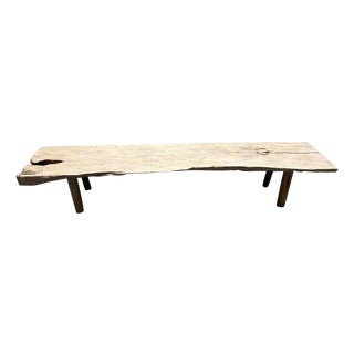 Andrianna Shamaris Sculptural Antique Teak Wood Bench For Sale