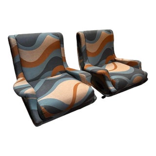 Mid-Century Modern Pair of "Regent" Armchairs by Marco Zanuso, Italy, 1960s For Sale