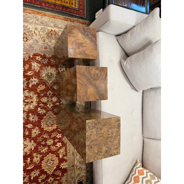 Burl Wood Veneer Pedestals, Set of Three For Sale - Image 18 of 18