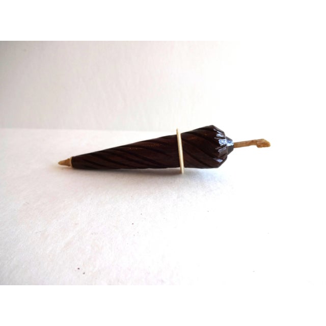 19th Century Antique 19th-Century French Parasol Treen Carved Rosewood Needle Case For Sale - Image 5 of 9