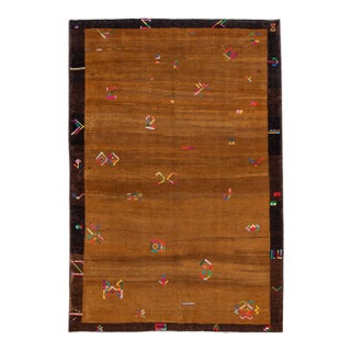 Vintage Turkish Handmade Expressionist Wool Rug For Sale