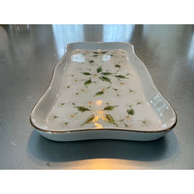 Ceramic Vintage Floral Tray, Kifton Japan, Hand Painted Daisy, Vanity Tray,1980s Porcelain. For Sale - Image 7 of 11