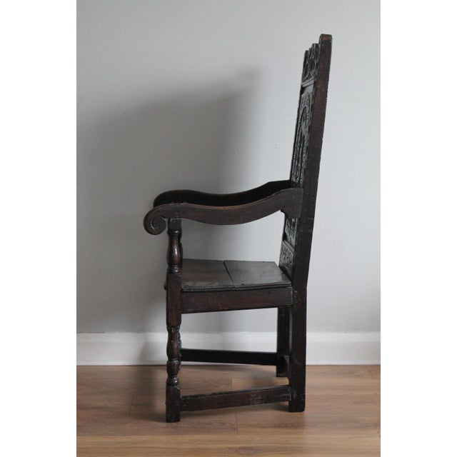 17th Century Black Wainscot Armchair For Sale - Image 6 of 14