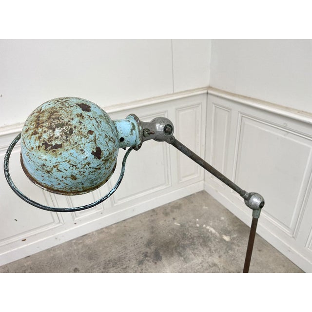 Industrial Jieldé Lamp in Blue, 1950s For Sale - Image 3 of 5