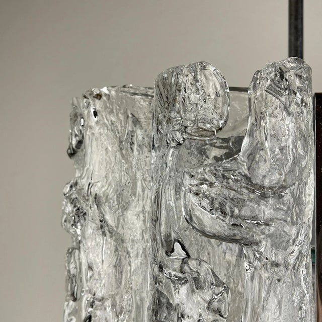 Vintage Ice Murano Glass Chandelier from AV Mazzega, Italy, 1970s For Sale - Image 12 of 18