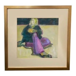 Portrait Watercolor by Judy Pike For Sale