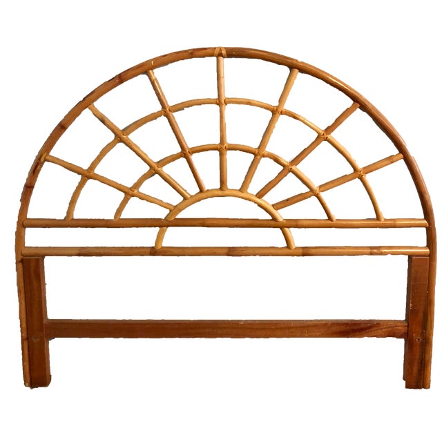 Bamboo Rattan Arched Queen Size Headboard Chairish