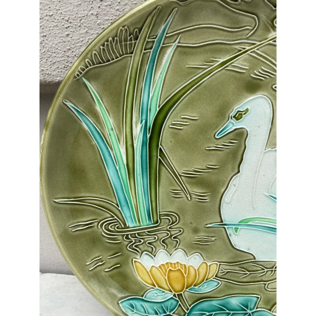 Orchies Large French Platter Swan Orchies Circa 1900 For Sale - Image 4 of 6
