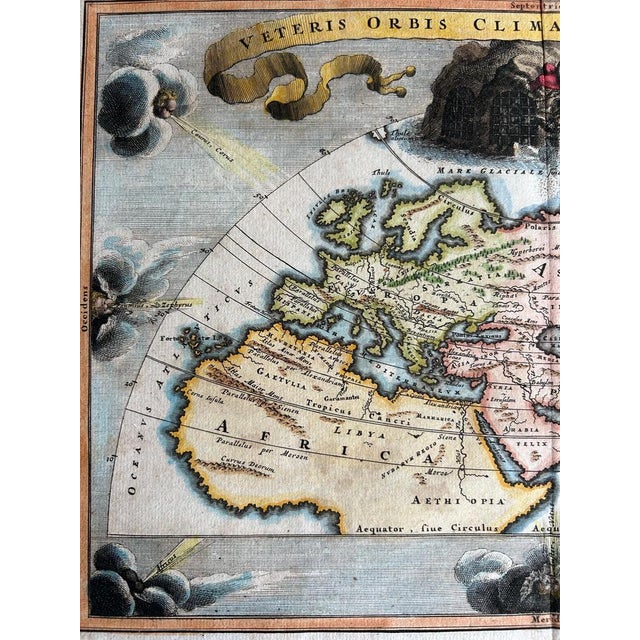 Ancient World Map After Strabo by Cellarius, 1731 For Sale - Image 6 of 10