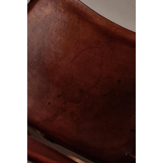 Danish Art Nouveau Cabinetmaker Armchair in Oak and Saddle Leather, 1920s For Sale - Image 15 of 17