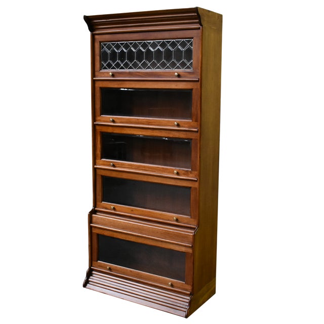 Wood Legacy 5 Stack Barrister Bookcase - Light Brown Walnut For Sale - Image 7 of 8