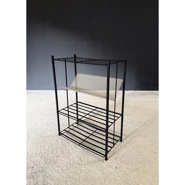 Vintage Midcentury Industrial Design Newspaper Rack by Pilastro. Made in the Netherlands, 1950's / 60's period. All metal...
