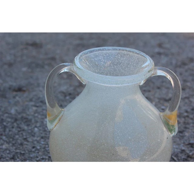 White Murano Glass Vase from Seguso, 1940s For Sale - Image 9 of 10