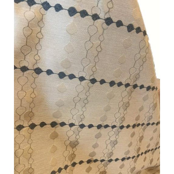 Pallas Running Stitch upholstery fabric in beige and ecru with charcoal. 8-1/4 yards x 57". Beautiful midcentury modern.