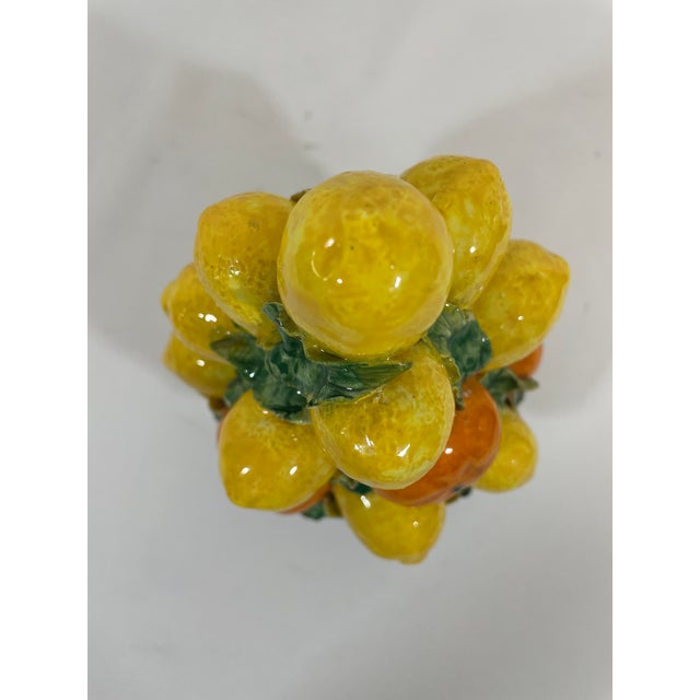 Mid 20th Century Petite Italian Lemons and Oranges Ceramic Topiary For Sale - Image 12 of 16