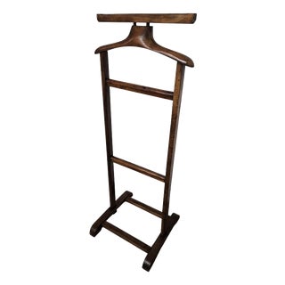 Mid-Century Italian Wood Valet Stand, 1970s For Sale