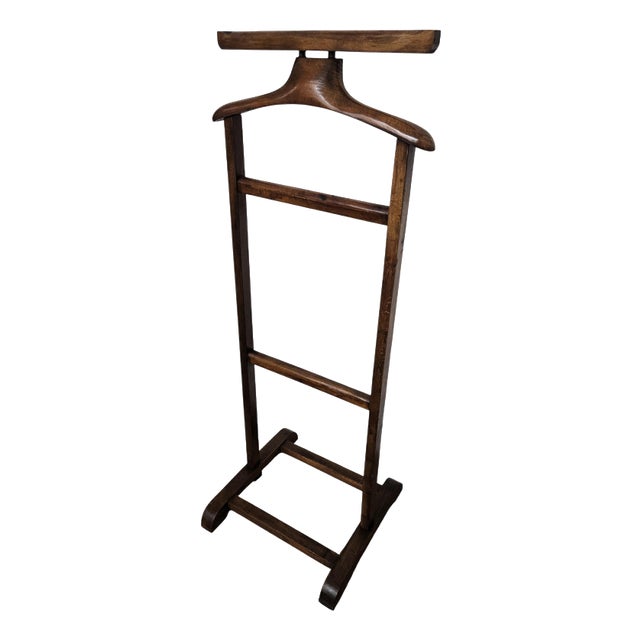 Mid-Century Italian Wood Valet Stand, 1970s For Sale