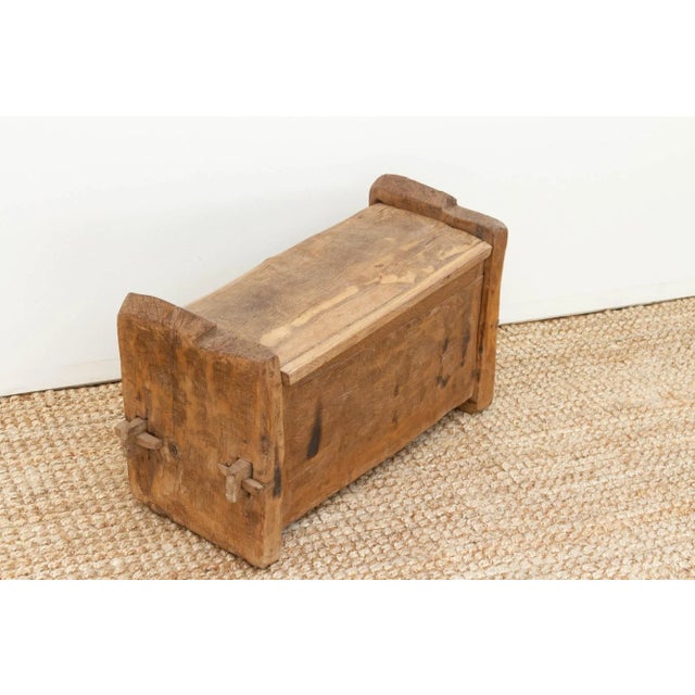 Wood 1960s Handhewn Wood Primitive Naga Trunk For Sale - Image 7 of 9