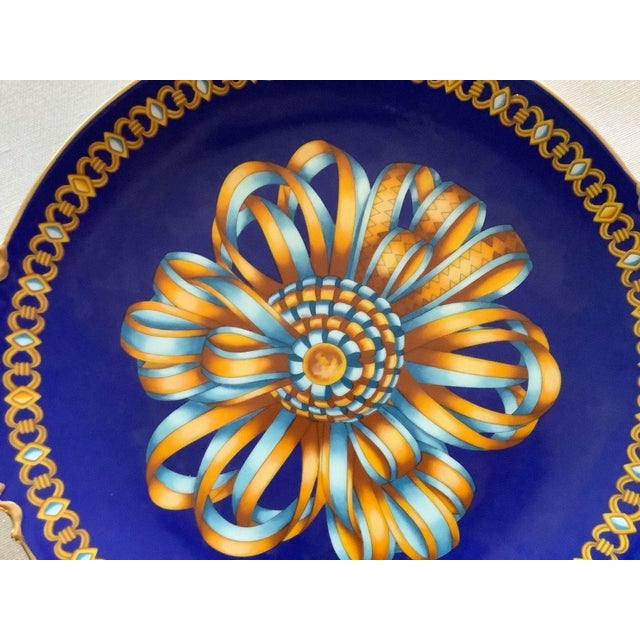 Porcelain Cocarde de soie Plate from Hermès, 1980s For Sale - Image 9 of 13