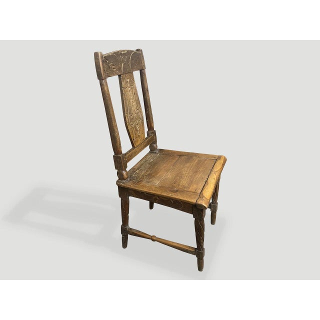 Andrianna Shamaris Wabi Sabi Carved Chair For Sale - Image 4 of 5