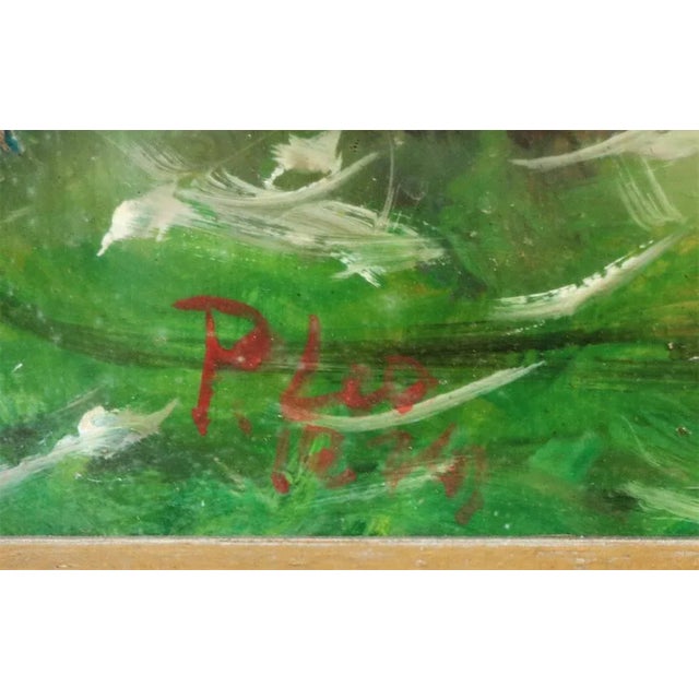 Piero Leo, Mountain Landscape, 1974, Oil on Faesitis For Sale - Image 4 of 13