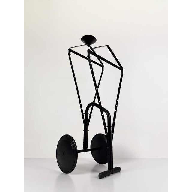 Italian Postmodern Valet Stand on Wheels in Enameled Iron, 1980s For Sale - Image 13 of 18