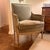 Velvet Armchair with Green Wash and Gilt Carved Frame An elegant armchair in an earthy loden green velvet. The carved...
