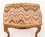 French Louis XV Style Flame Stitch Upholstered Stool For Sale - Image 3 of 8